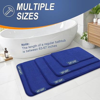 OLANLY Thick Memory Foam Bath Mat Rug 44x24, Extra Soft Absorbent Bathroom Rug, Quick Dry Bath Mats, Non-Slip, Machine Washable Carpet for Bathroom, Tub and Shower, Home Decor Accessories, Royal Blue