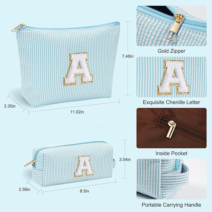 YOOLIFE Christmas Gifts For Teenage Girls Stocking Stuffers For Teen Girls Initial Makeup Bag | Cosmetic Travel Toiletry Bag | 9 10 11 12 13 14 15 Years Old | Teen Girl Gifts Trendy Stuff E