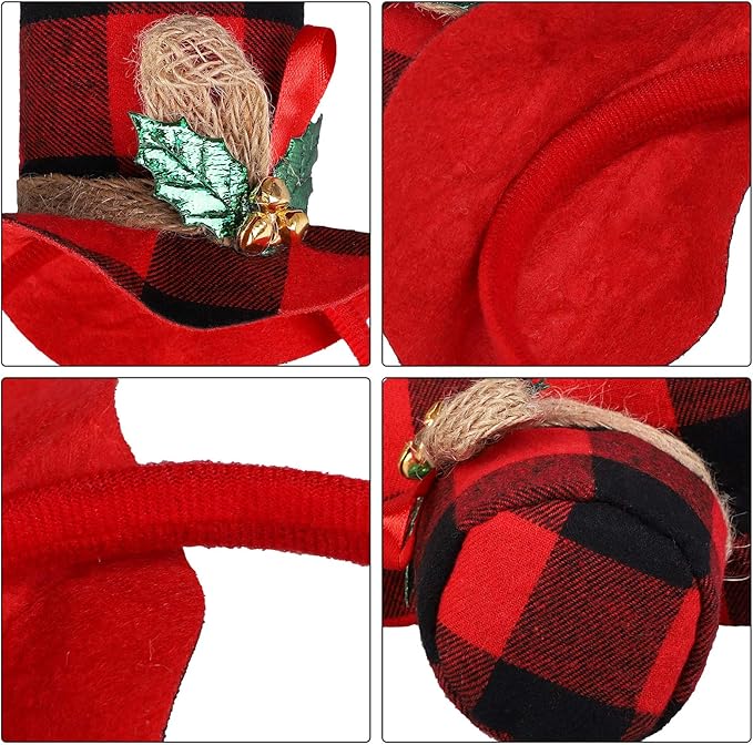 URATOT 8 Pack Christmas Reindeer Hair Hoop Headbands Xmas Party Costume Photo Prop Booth Headbands for Favors