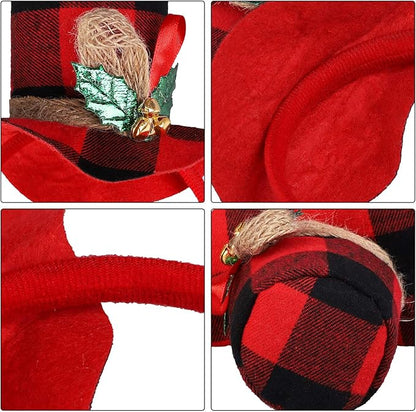 URATOT 8 Pack Christmas Reindeer Hair Hoop Headbands Xmas Party Costume Photo Prop Booth Headbands for Favors