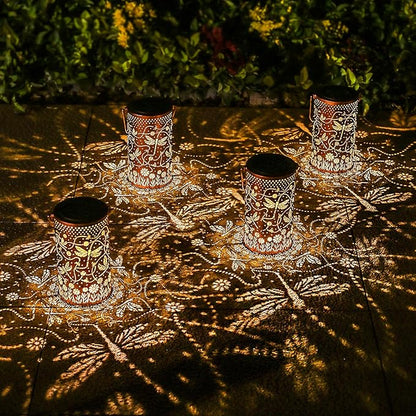Christmas Gifts for Women Dragonfly Solar Lanterns Outdoor Waterproof Hanging Solar Lights Dragonfly Gifts for Men Metal Decorative LED Lanterns for Yard, Patio, Lawn, Tabletop, Pathway, Garden Decor
