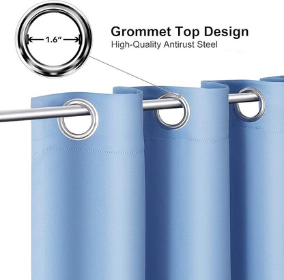 ChrisDowa Room Divider Curtain 108 Inches Long, Wide Blackout Sliding Door Curtain for Bedroom, Room Darkening Privacy Window Curtain for Patio Door (1 Panel Set, Sky Blue, 100 x 108 Inch)