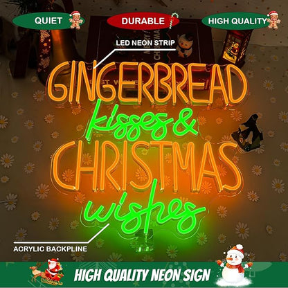 Horseneon Christmas Neon Sign Sweet Christmas LED Wall Light for Kitchen Dining Room USB Powered Adjustable Brightness Holiday Home Decor Gift