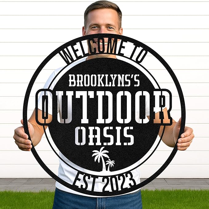 Custom BBQ Cut Metal Sign, Personalized Outdoor Grill Wall Art for Patio Kitchen, Backyard Barbecue Decor Gift for Men