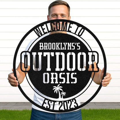 Custom BBQ Cut Metal Sign, Personalized Outdoor Grill Wall Art for Patio Kitchen, Backyard Barbecue Decor Gift for Men