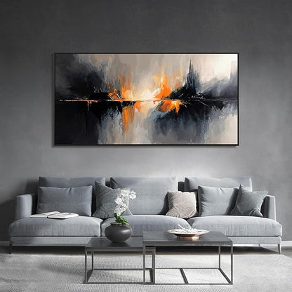 Abstract Wall Art Decor Black And White Wall Art Oversized Framed Wall Art Prints Art Work for Wall Decor Large Modern Wall Art Decor Abstract Canvas Art Bedroom Office Decorations 29" X 58"
