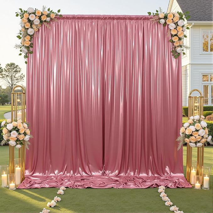 30x10ft Shimmer Rose Gold Sequin Backdrop Curtain for Parties,Thick Wrinkle Free Glitter Backdrop Drapes Rose Photo Back Drop Curtains for Birthday Wedding Party Photography Background-6 Panels 5x10ft