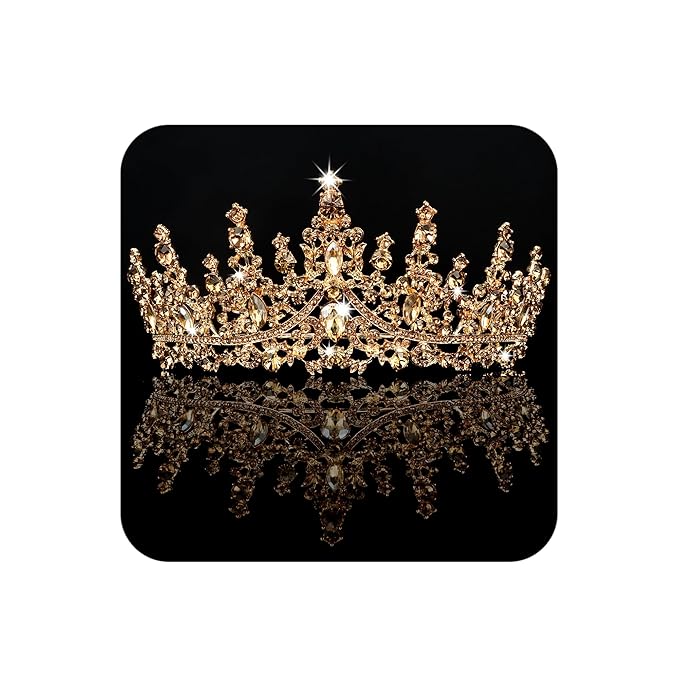 COCIDE Gold Tiara and Crown for Women Crystal Queen Crown Princess Rhinestone Tiara for Girl Bride Wedding Hair Accessories for Bridal Birthday Party Prom Halloween Costume Cosplay