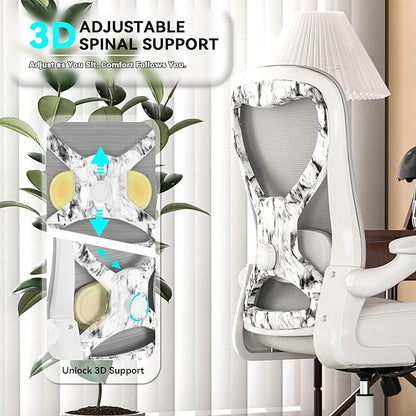 Office Desk Chair with Ergonomic Lumbar Support, Extra-Thick Seat Cushion, Flip-up Arms, Breathable Mesh Back, Computer Task Chair for Home Office