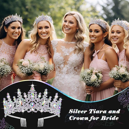 Tiaras and Crowns for Women Princess Crystal Tiara Crown with Comb Rhinestone Hair Accessories