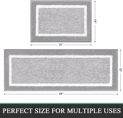 Pauwer Bathroom Sets - Non Slip Bath Mats, Absorbent Shower Rugs for Tub and Floor