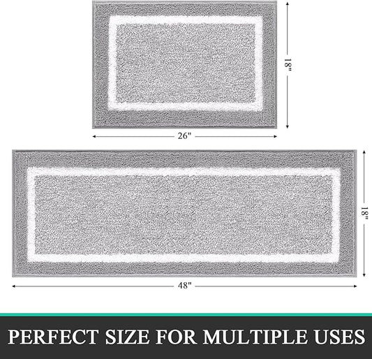 Pauwer Bathroom Sets - Non Slip Bath Mats, Absorbent Shower Rugs for Tub and Floor