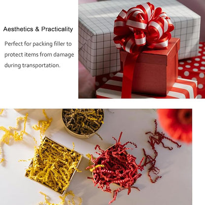 Red Crinkle Paper Filler 2 LB Shredded Confetti for Gift Basket Stuffing Easter Egg Grass