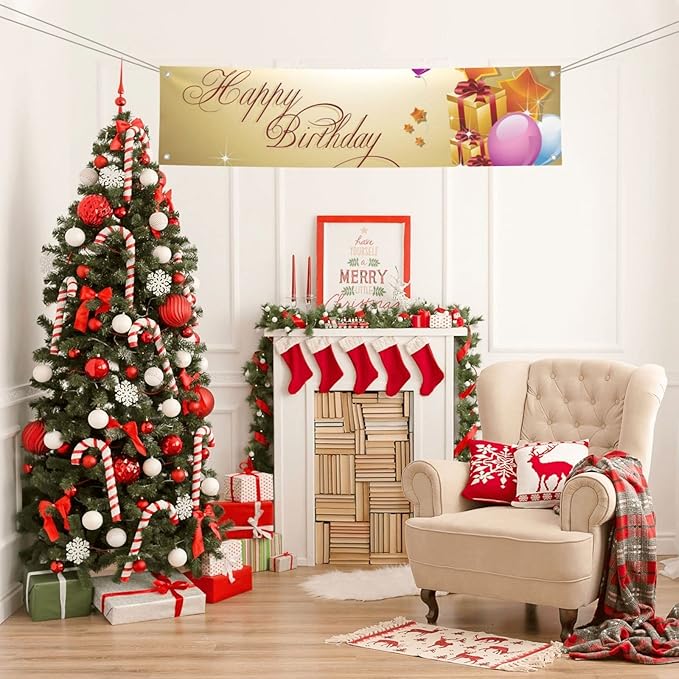 Custom Wall Banner Sign Customize Your Own Banner with Image Logo Text Personalized Background Decorative Backdrop for Birthday Party Business Graduation Wedding Christmas (4' x 1' / 120 cm x 30 cm)