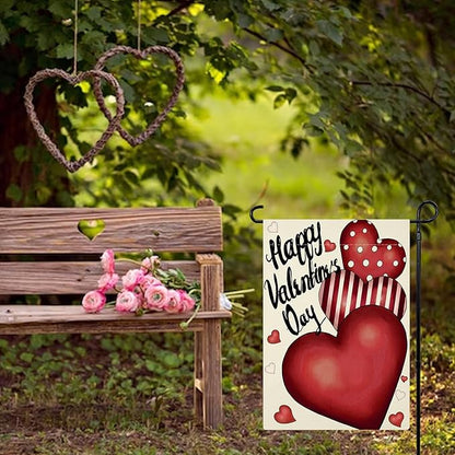 Valentines Day Garden Flag 12x18 Inch Double Sided Love Heart Small Seasonal Valentine’s Day Flag Yard Outdoor Flag Decoration