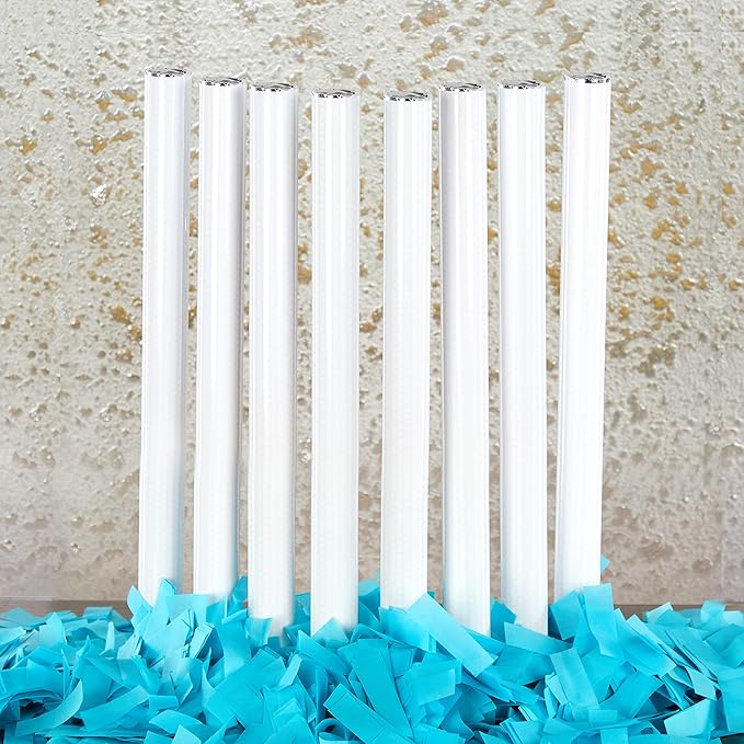 Ultimate Confetti Wand 14 inch Confetti Launcher Wand, Turquoise, 8 Pack - Great for Parties, Weddings and Events Tissue, Metallic and Biodegradable Options