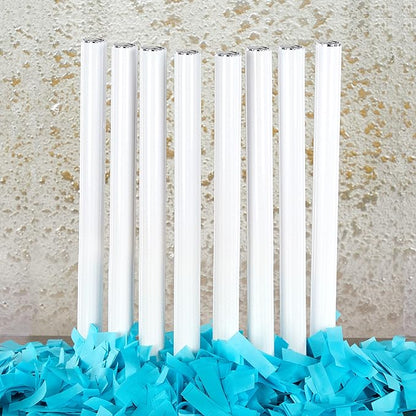 Ultimate Confetti Wand 14 inch Confetti Launcher Wand, Turquoise, 8 Pack - Great for Parties, Weddings and Events Tissue, Metallic and Biodegradable Options