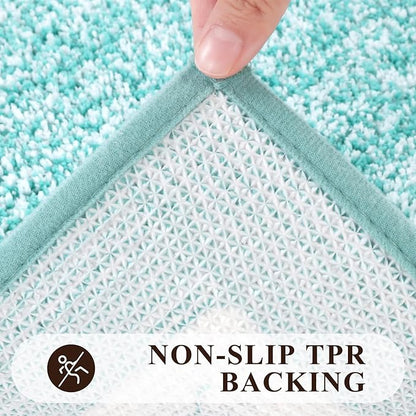 Pauwer Bathroom Rug Set, Non Slip Bath Mat, Absorbent Shower Rug for Floor, Tub and Shower, Teal