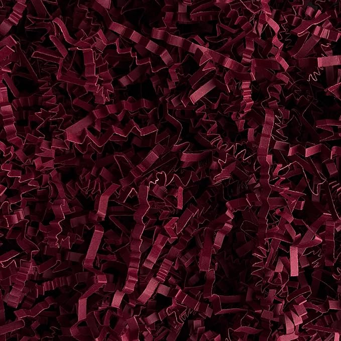 2LB Burgundy Crinkle Paper Filler for Gift Baskets Easter Egg Grass