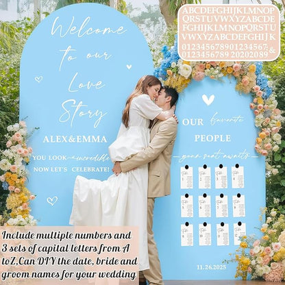 Personalized Wedding Sign Decals for Mirror Custom Welcome to Our Wedding Mirror Signs for Reception DIY Bride & Groom Names Date Vinyl Stickers Marriage Lettering Vinyl Decal for Party Entry Backdrop