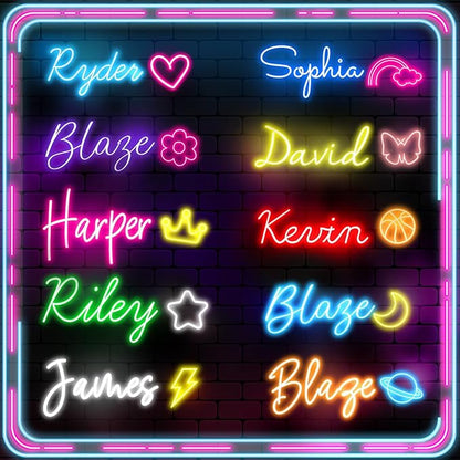 Custom Neon Sign – Personalized LED Neon Name Sign for Wall Decor, Bedroom, Birthday Gifts for 10 Year Old Girls, Wedding Proposal, Party Backdrop, Kids Room Decor, Customizable LED Light