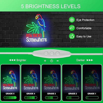 Its 5:00 O'clock Somewhere Neon Signs for Wall Décor Dimmable LED Neon Light USB Powered Neon Art Signs Decor