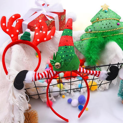 BQTQ 12 Pieces Christmas Headbands Xmas Party Costume Headband for Christmas Holiday Favor