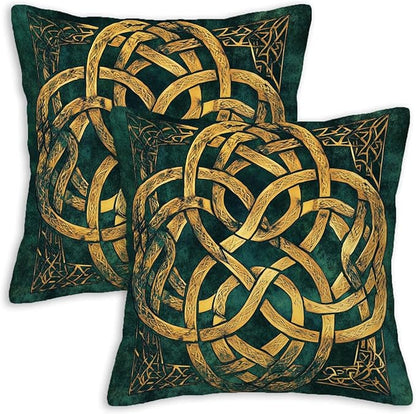 Celtic Knot Throw Pillow Cover 18x18 Set of 2, Cushion Case for Couch, Sofa, Bed Room and Living Room, Zipper Closure Pillow Cases, Abstract Decor for Home