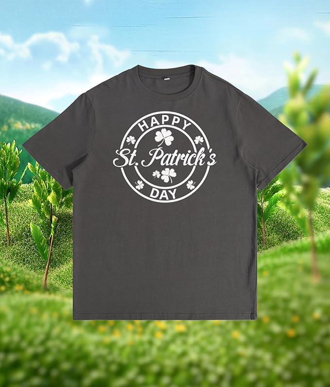 St. Patrick's Day Celebration Tee Beer Graphic Big and Tall Short Sleeve Cotton Festival Casual Gym Workout Tshirts