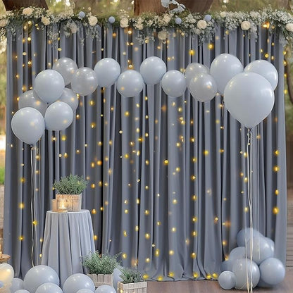 10x10 Charcoal Backdrop Curtain for Parties Wedding Wrinkle Free Silver Grey Photo Curtains Backdrop Drapes Fabric Decoration for Birthday Party Baby Shower 5ft x 10ft,2 Panels