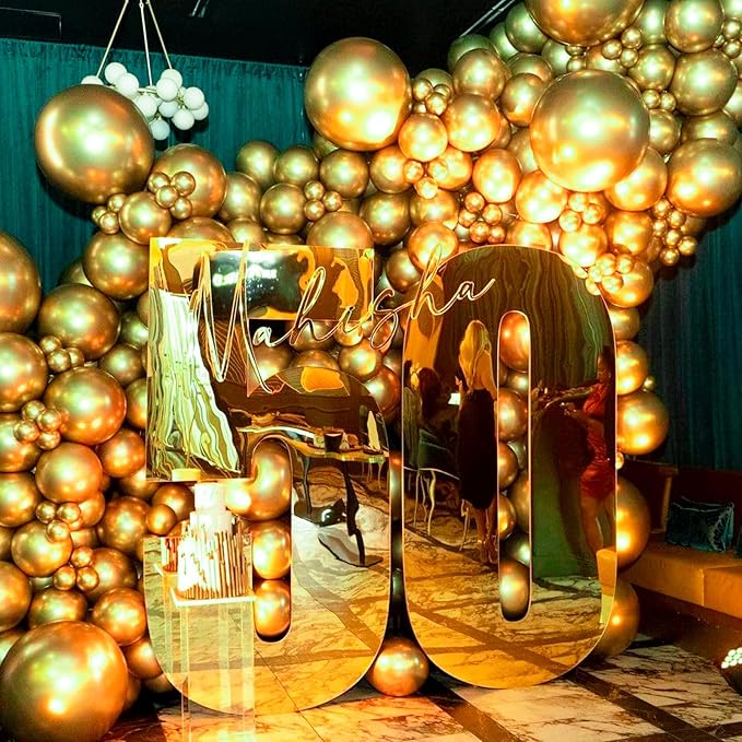 PartyWoo Gold Balloons 20pcs 18 Inch Gold Latex Helium Balloons for Birthday Wedding Anniversary Baby Shower Graduation Bachelorette Retirement Engagement Tea Casino Disco Party Decorations Gold-G101