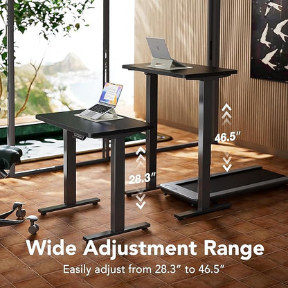 HUANUO 55 x 28 inch Electric Standing Desk Adjustable Height, 4 Memory Height Settings, Sit Stand Up Desk for Home Office & Computer Workstation, Black