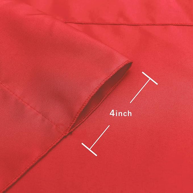 Hiasan Red Backdrop Curtains for Parties, Polyester Photography Backdrop Drapes for Family Gatherings, Wedding Decorations, 5ftx8ft, Set of 2 Panels