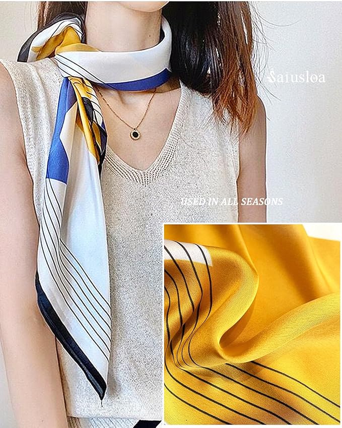 Neck Scarf For Womens Silky Head Scarves Hair Bandanas Square Scarf Fashion Accessories lightweight