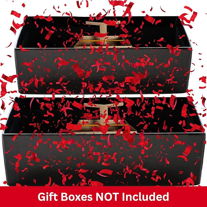 Razzle-Dazzle, Confetti Explosion Gift Box Insert 3pk Gold (DIY). Show Them How Much You Cherish Them With Our Exploding Surprise Confetti Add-On. (Red: 2 Pack)