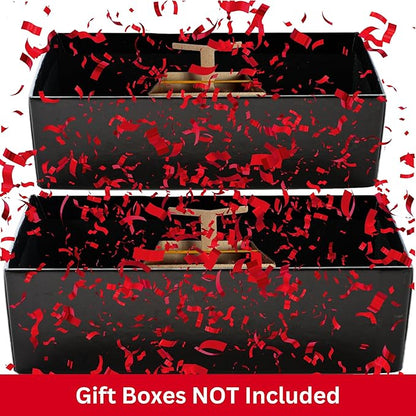 Razzle-Dazzle, Confetti Explosion Gift Box Insert 3pk Gold (DIY). Show Them How Much You Cherish Them With Our Exploding Surprise Confetti Add-On. (Red: 2 Pack)