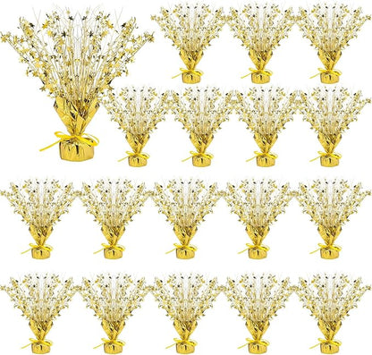 Crowye 18 Pcs Foil Spray Centerpiece Christmas Party Winter Star Table Decoration Burst Metallic Table Centerpieces for Birthday Party Season Holiday(Gold)