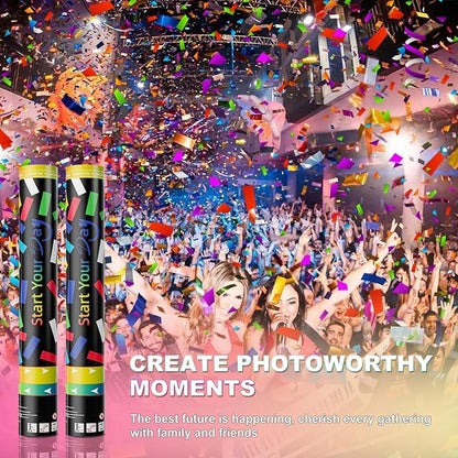 5 Pack 15 Inch Confetti Poppers – Multicolor Biodegradable Confetti Cannons for Wedding, Birthday, Graduation, Christmas, New Year – Party Poppers Confetti Shooters for Indoor & Outdoor Celebrations