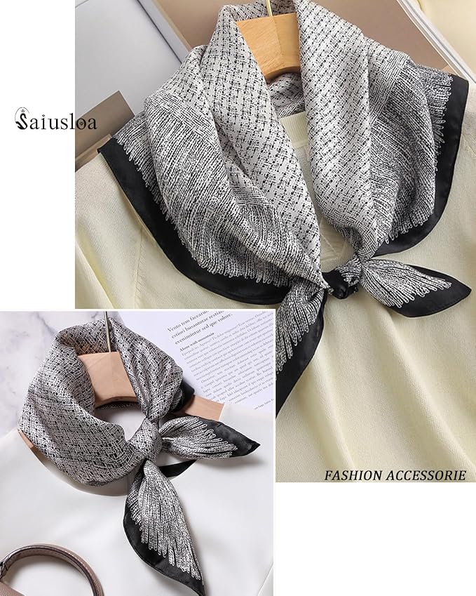 Neck Scarf For Womens Silky Head Scarves Hair Bandanas Square Scarf Fashion Accessories lightweight
