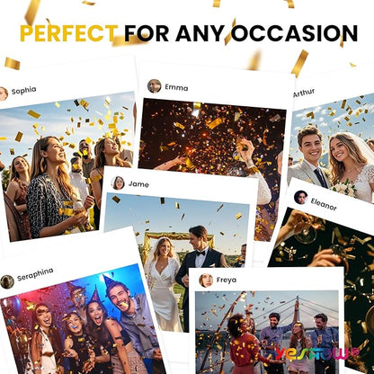 Confetti Cannon Party Poppers Gold,(6 pack) YESHOW Confetti Shooters Blaster for Birthday Graduation Wedding Christmas New Year’s Eve and Any Celebrations