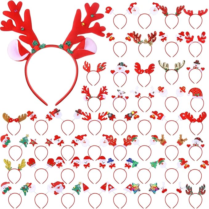Christmas Headbands and Costume Headwear, Assorted Design Christmas Head Toppers Party Supplies