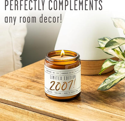 18th Birthday Gifts for Girls - 'Limited Edition 2007' Soy Candle, w/Champagne on Ice I 18 Birthday Gifts for Women I 18th Gift for Her Ideas I 9oz Reusable Jar, 50Hr Burn, Made in USA