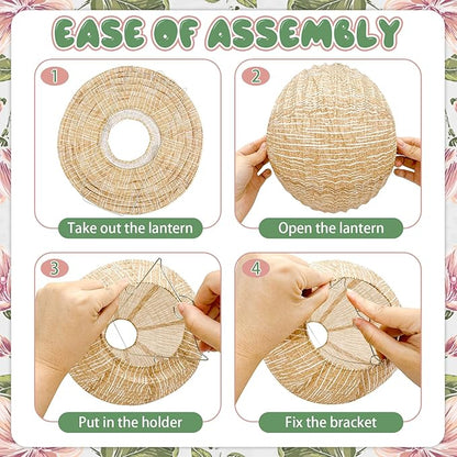 10Pcs 10" Boho Fall Party Decorations, Hanging Round Print Burlap Paper Lanterns for Office Ceiling Home Patio Neutral Baby Bridal Shower Wedding Rustic Boho Classroom Decor (10inch)