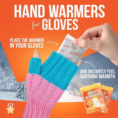 Hand Warmers 40 Pairs (80 Warmers) - Up to 10 Hours of Long Lasting Warmth and Hot Hands - Easy Air Activation for Hands, Body and Feet - TSA Approved