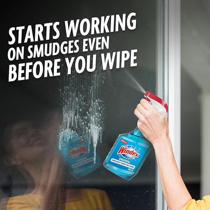 Windex Glass and Window Cleaner Spray Bottle, Packaging Designed to Prevent Leakage and Breaking, Surface Cleaning Spray, Original Blue Scent, 23 Fl Oz