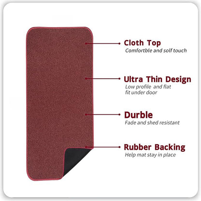 Bath Mat,Ultra Thin Bathroom Runner Rugs,Large Bath Mats for Bathroom,Quick Dry,Non-Slip,Machine Washable,Low Pile,Bath Rug,Shower Outside,Sink,Home Decor Accessories.Red,2'x6'(24x72inch)