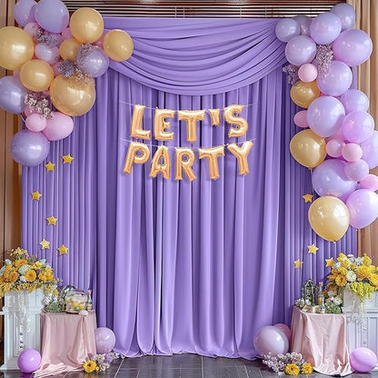 8 x 10ft Lavender Backdrop Curtains Photo Backdrop Drapes Wrinkle-Free Polyester Curtain Backdrop for Girls Birthday Party Photoshoot Backdrop Wedding Baby Shower Graduation Celebrations Decor