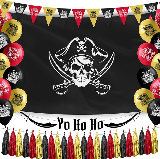 Hades Pirate Party Decorations – Pirate Birthday Party – Pirate Themed Party Decorations – Pirate Balloons – Pirate Party Supplies – Pirate Party Decor – Pirate Accessories for Kids and Adults