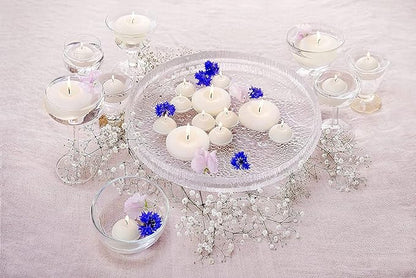 BOLSIUS 3 Inch Ivory Floating Candles - 24 Count Unscented - Premium European Quality - Imbue Breathtaking Ambiance for Romantic Wedding Centerpieces, Decorations, Events, Pool, Holiday, and Parties