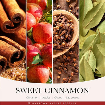 Cinnamon Candles, 14.5oz, Large 3-Wick Soy Wax Christmas Candles for Home Scented, Sweet Cinnamon, Apple, Clove Scent, Christmas, Holiday Gifts for Women, Men, Teacher, Long Burning Time